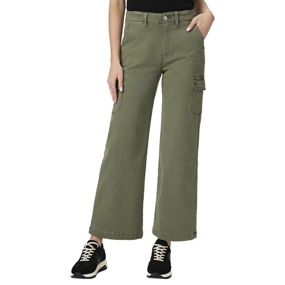 Paige WomensCarly Cargo Vintage Ivy Green Wide Leg Jean